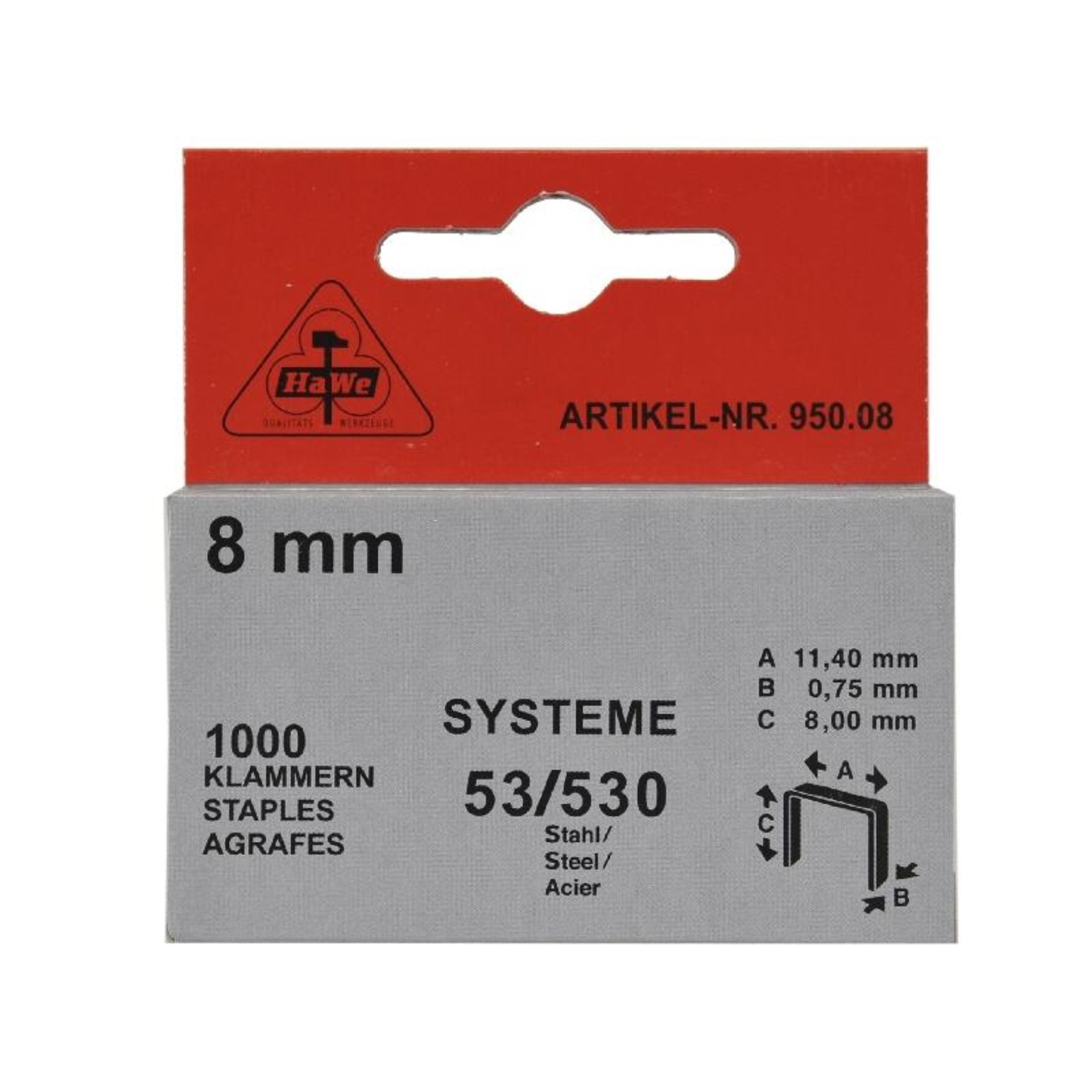 HAWE HEFTKLAMMERN SYTEM 53 10 MM/1000 ST 950.10