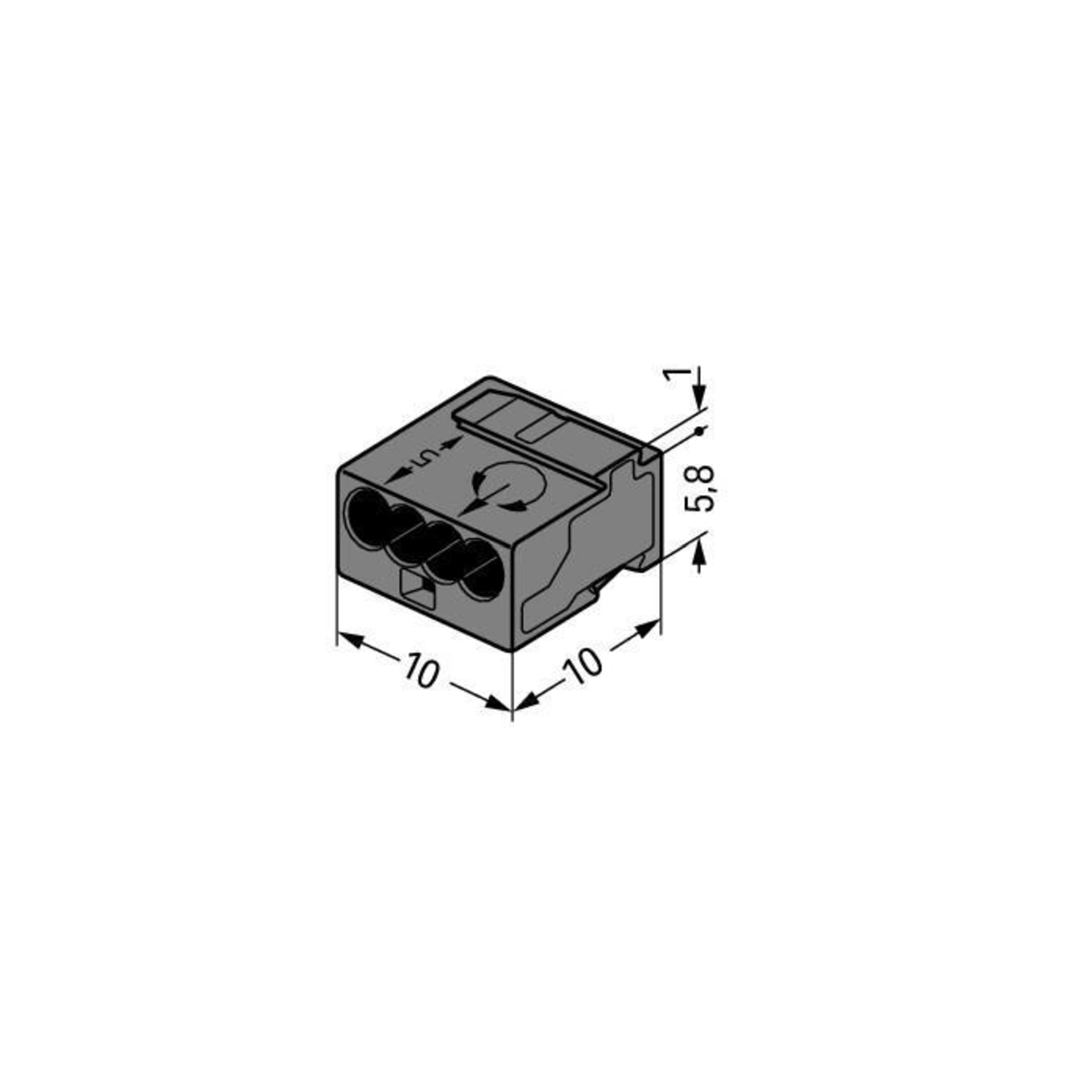 Micro-Klemmen WAGO 4x06-08mm dunkelgrau 100V/1,5KV/2