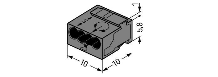 Micro-Klemmen WAGO 4x06-08mm dunkelgrau 100V/1,5KV/2