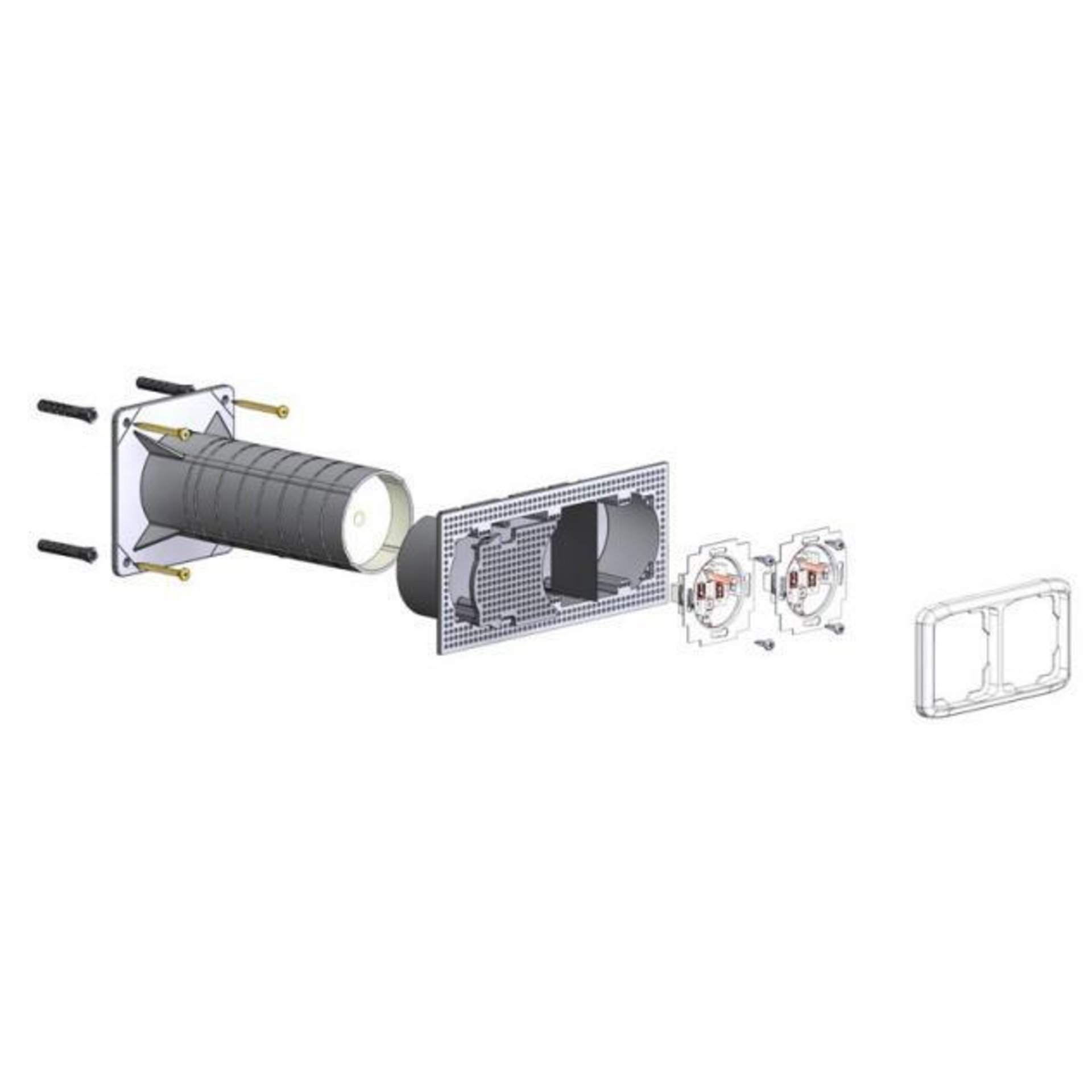 ISO-Konsole MD 3 mit Elektroinstallationsdose 3 fach