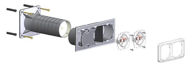 ISO-Konsole MD 3 mit Elektroinstallationsdose 3 fach
