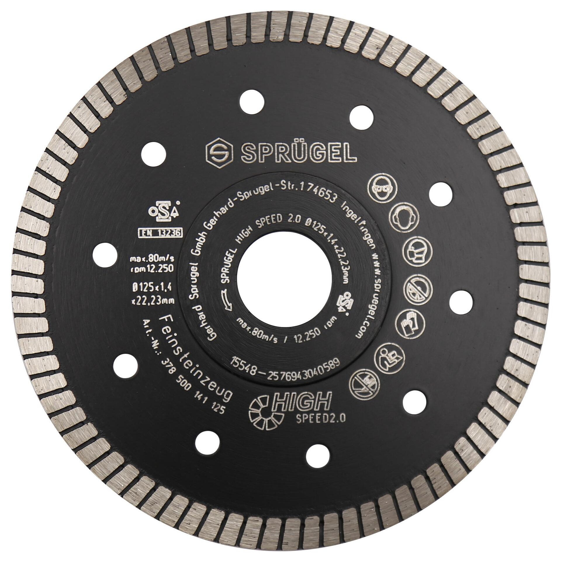 Dia-Scheibe High Speed 2.0 125 mm / Bohrung 22,23 mm