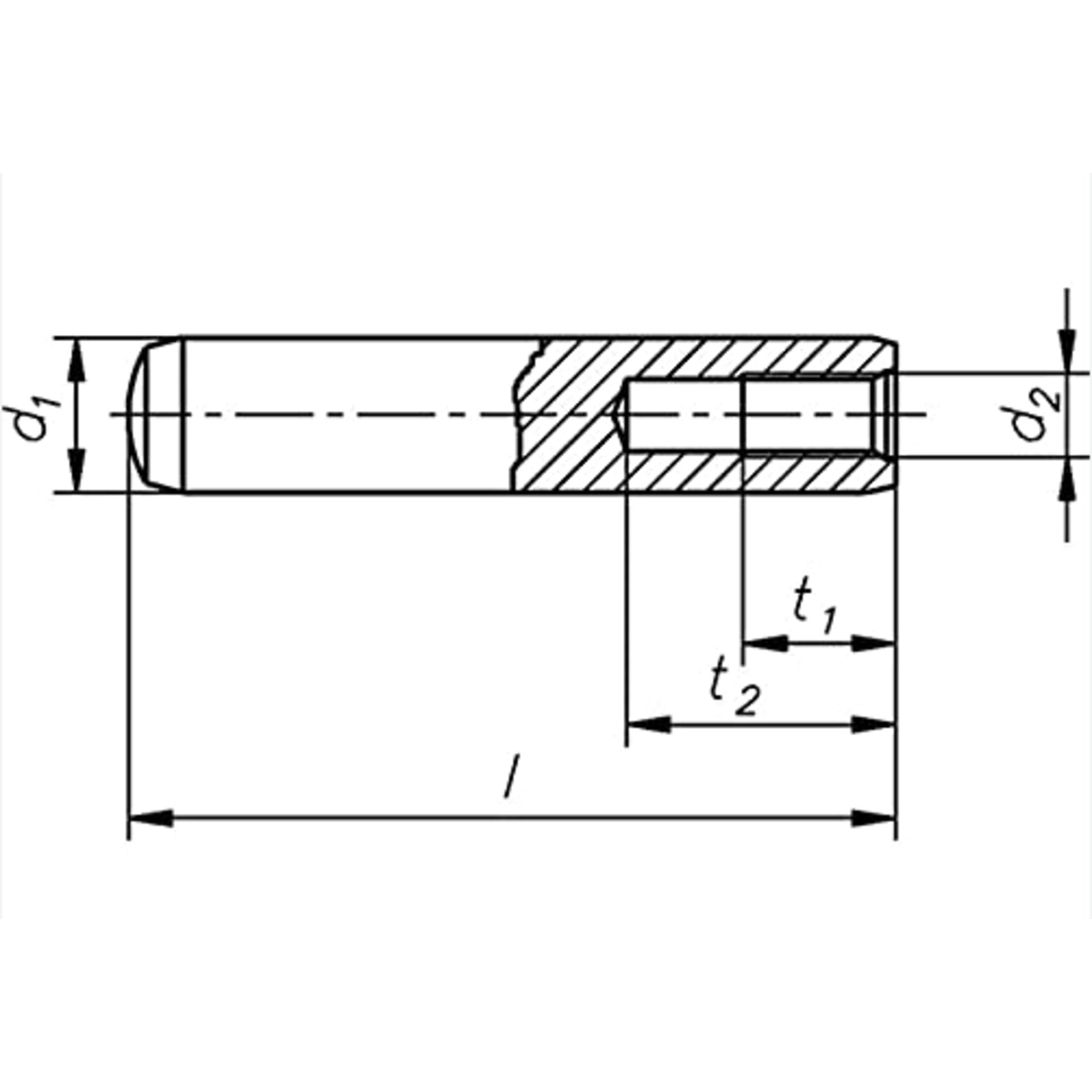 DIN 7979 Zylinderstift, mit Innengewinde Form D, 10 x 30 mm, gehärtet