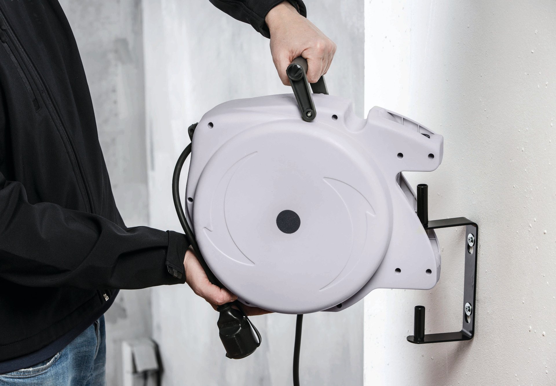 Profi Kabel-Aufroller Kabel 18+2m, VDE geprüft, IP44