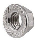 Sperrzahnmutter für Hammerkopfschraube M 10, DIN 6923, Edelstahl