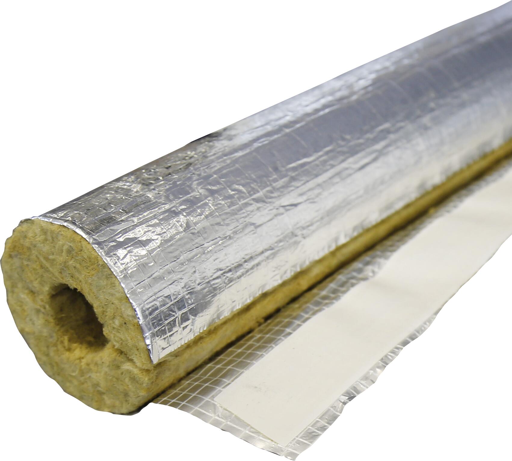 Steinwoll-Rohrschale Alu 1200mm 15 x 20 mm