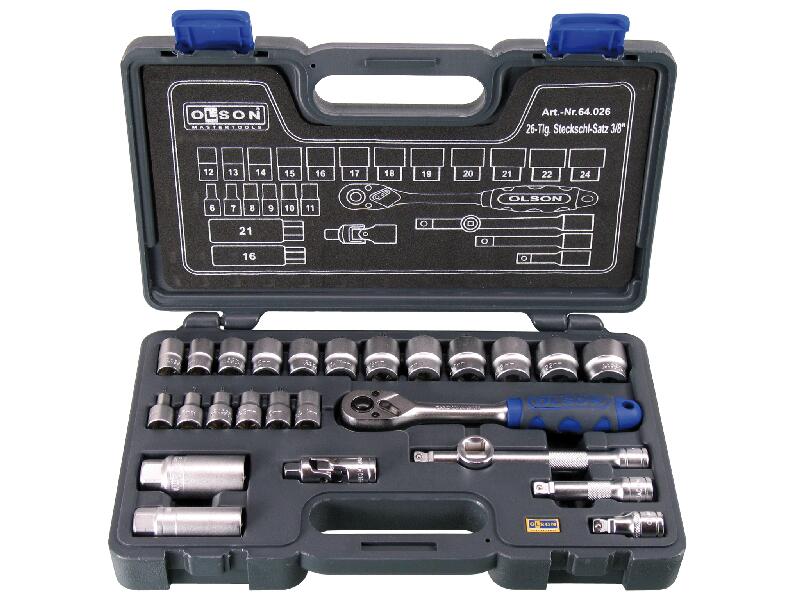 OLSON STECKSCHL.SATZ 3/8Z 26 tlg. 64.026