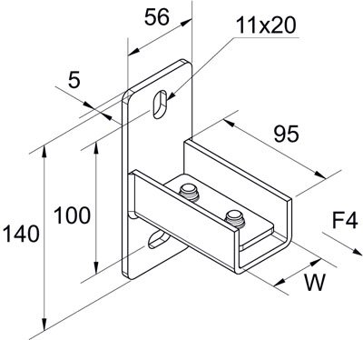 Technische Zeichnung Einschübe und Auflageverbinder für Kwikstrut Schienen SF-S