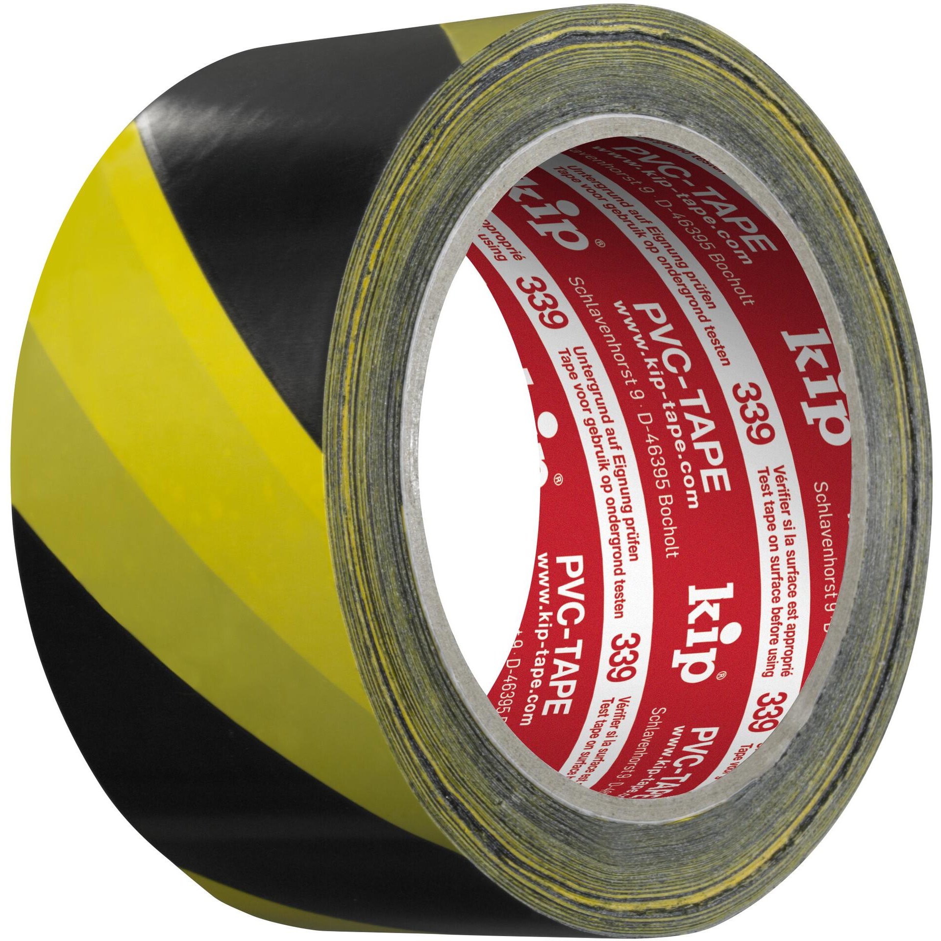 339 Kip PVC-Warnband gelb/schwarz 50mm x 66m