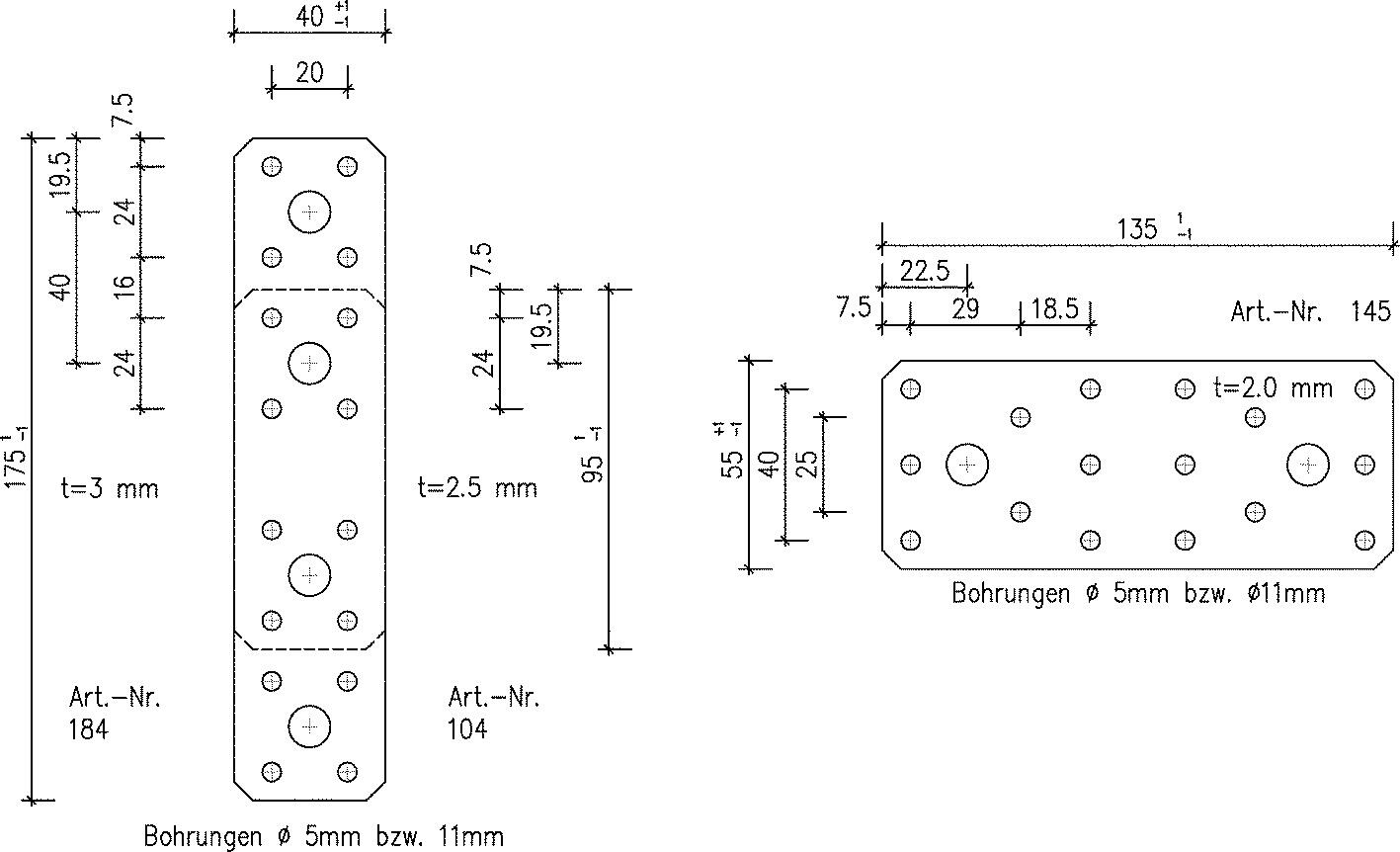 Flachverbinder 135x55x2,0 mm