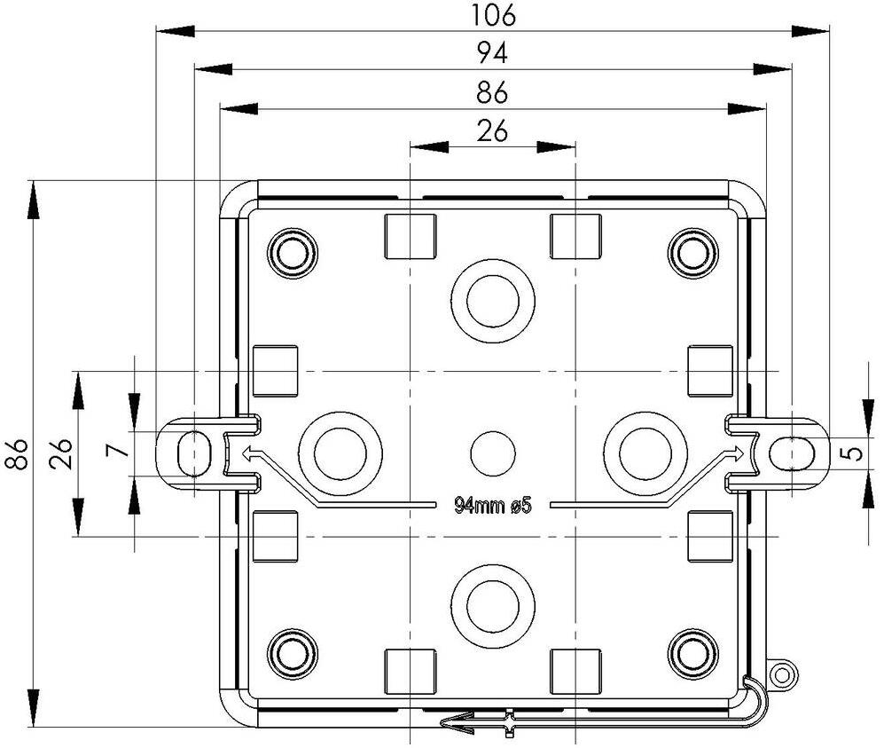 Feuchtraum-Abzweigkasten IP55 KA006LG