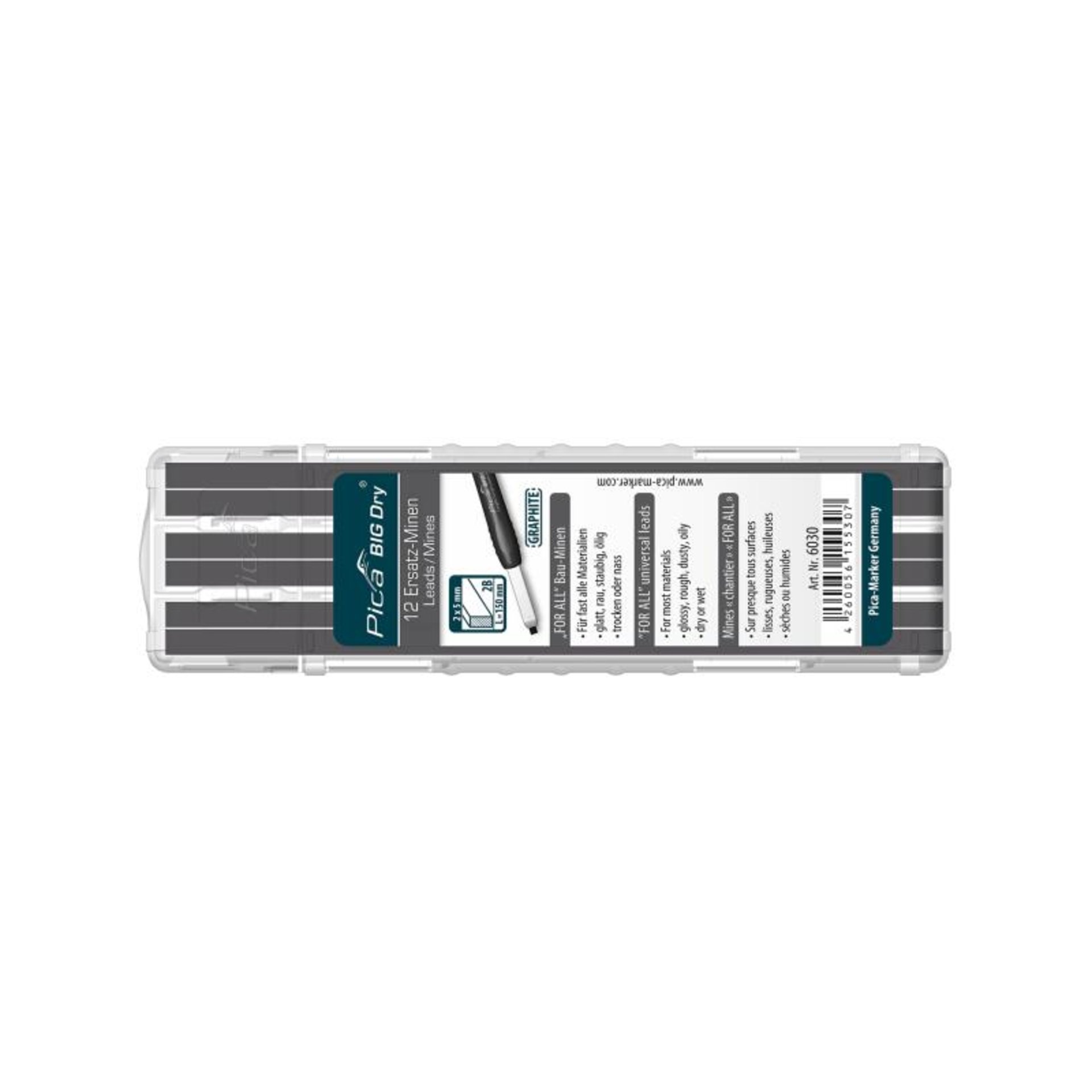 PICA BIG DRY ERSATZMINEN-SET 606.01 12x Graphitminen grau