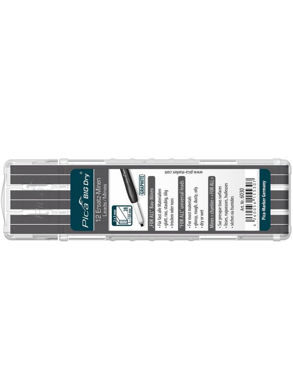 PICA BIG DRY ERSATZMINEN-SET 606.01 12x Graphitminen grau