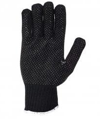Baumwoll - Handschuhe mit Noppen (Gripper) schwarz