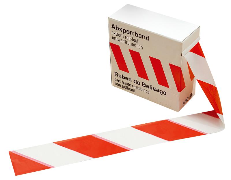 391 Kip Absperrband rot/weiß 80mm x 500m