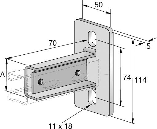 SCHIENEN-AUFLAGEVERBINDER SF-L 30 UNI 0,1+2 / HORIZONT