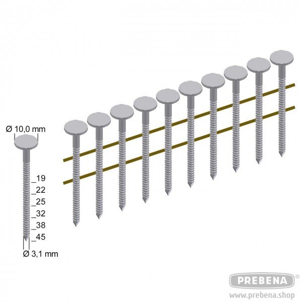 Dachpappnägel 3,1 x 32 mm feuerverzinkt Karton 7200 St.