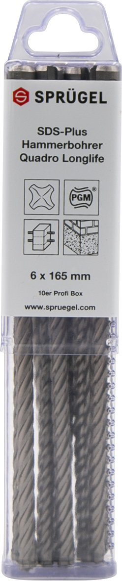 SDS plus Hammerbohrer Quadro Longlife 12 x 110 mm/165 mm (10 Box)
