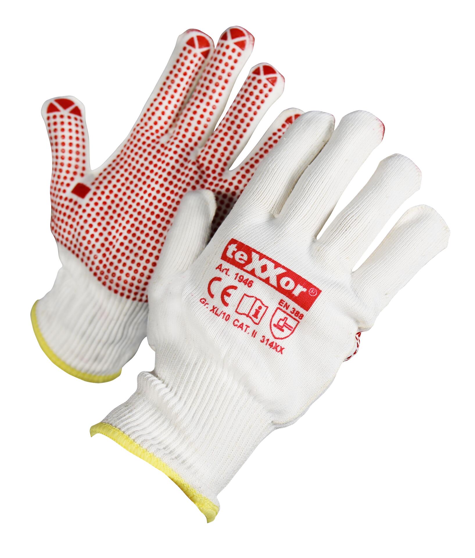 Baumwoll - Handschuhe Nopp. GRIPAMID Gr. 9