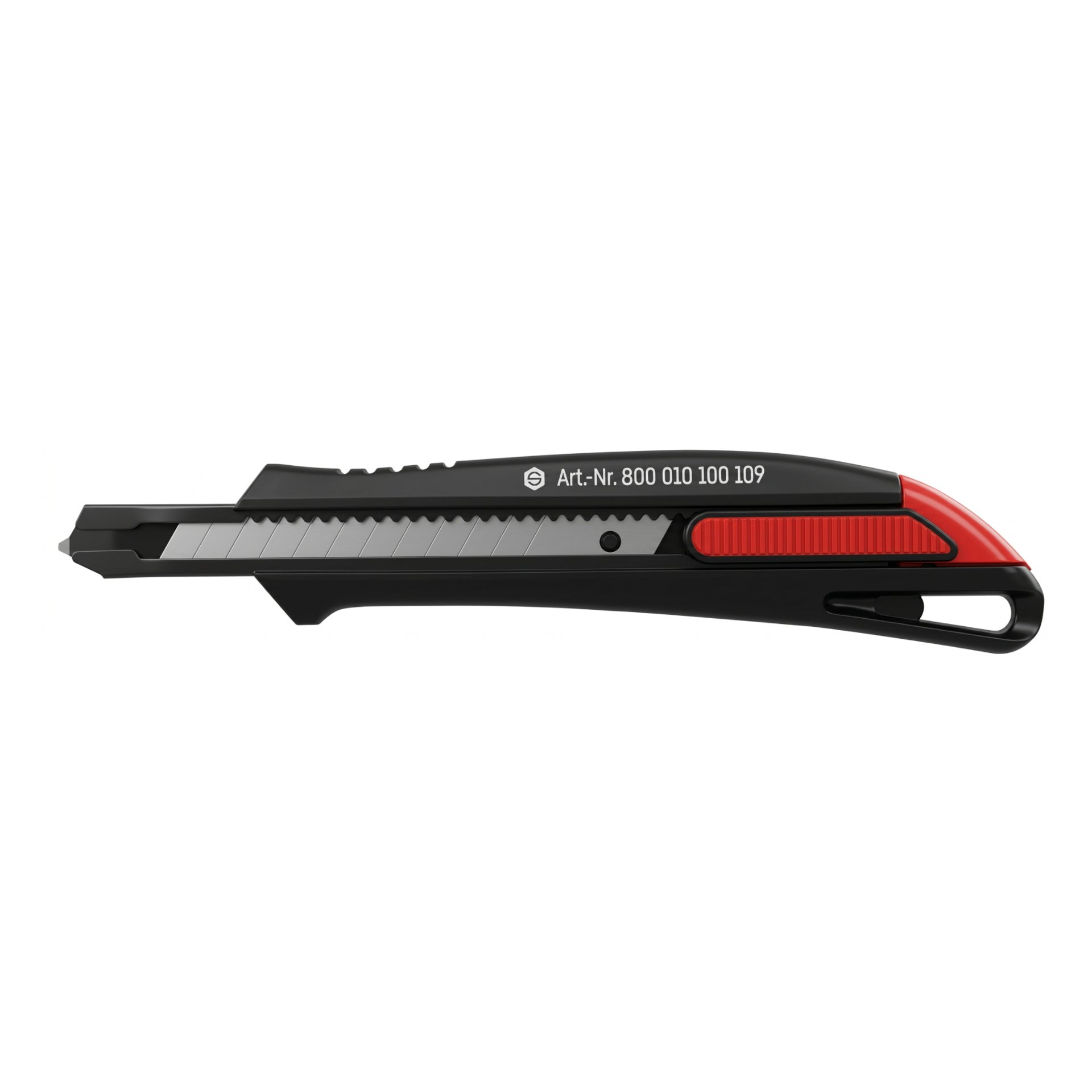 Sprügel Cuttermesser 2K Black Comfort 9 mm rot schwarz Vorderseite