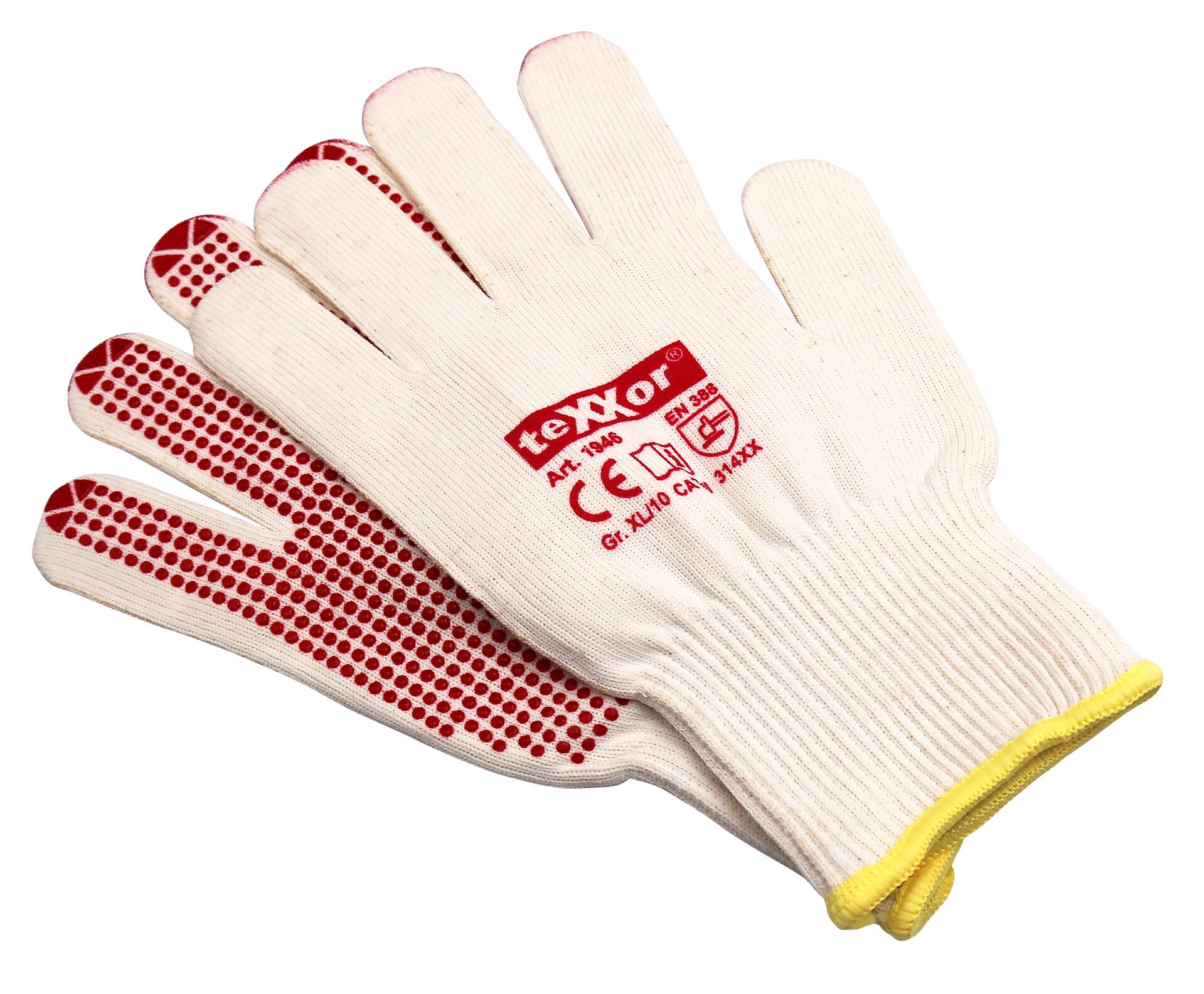 Baumwoll - Handschuhe Nopp. GRIPAMID Gr. 9