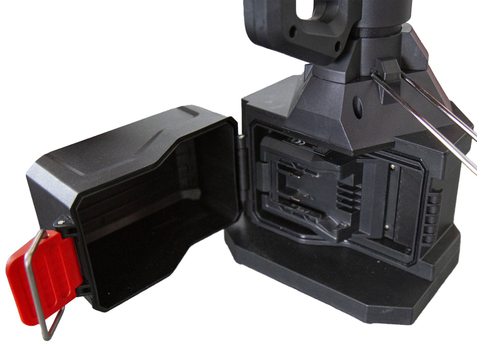 Baustrahler 3-fach LED mit Stativ Akkufach