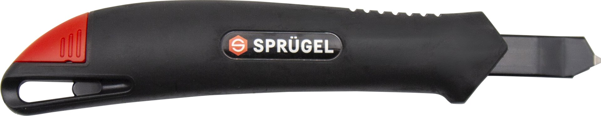 Sprügel Cuttermesser 2K Black Comfort rot schwarz Rückseite