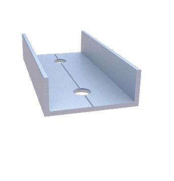 Montageschienenverbinder Steildach 50 x 20 x 100 mm, U-Form, Aluminium