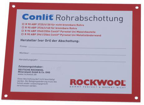 Conlit Kennzeichnungsschild R90-Rohrabschottung (abP)