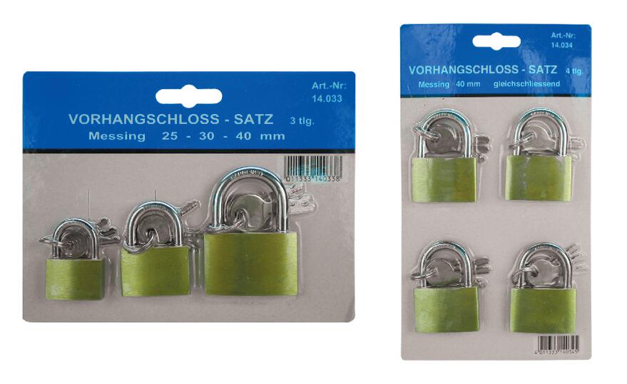 MESS-VORHÄNGESCHLOß SATZ 4-TLG 14.034